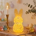 thumbnail image 4 of Easter Bunny Light, Easter Decorations for the Home, Easter Bunny Bedside Table Lamp, Hollow Rabbits Table lamp for Bedroom Living Room Home Decor Office Parties Patio Events, 4 of 6