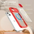 thumbnail image 2 of Clear Case Compatible with iPhone 14 Plus MagSafe with Sliding Camera Cover Protector, [Strong Magnets][Anti Yellow] Transparent Acrylic Back Soft TPU Frame iPhone 14 Plus 6.7" (Red), 2 of 13