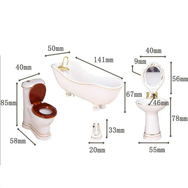 Accessoires De Bain Miniatures Pour Maison De Poupée – Lot De 10 Pièces – Décoration Réaliste Pour Enfants