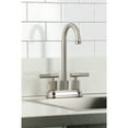 thumbnail image 4 of Kingston Brass KB5498KNL Convergent Double-Handle 4" Centerset Bar Faucet with Knurled Handle, Brushed Nickel, 4 of 6