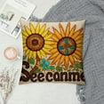 thumbnail image 2 of GOSMITH  Farmhouse Rustic Summer Flower Peace Love Sunshine Linen Throw Pillow Cover, Sunshine Lover Gifts for Home Room Bed Sofa Decorations Decor (18 x 18 Inch), 2 of 5
