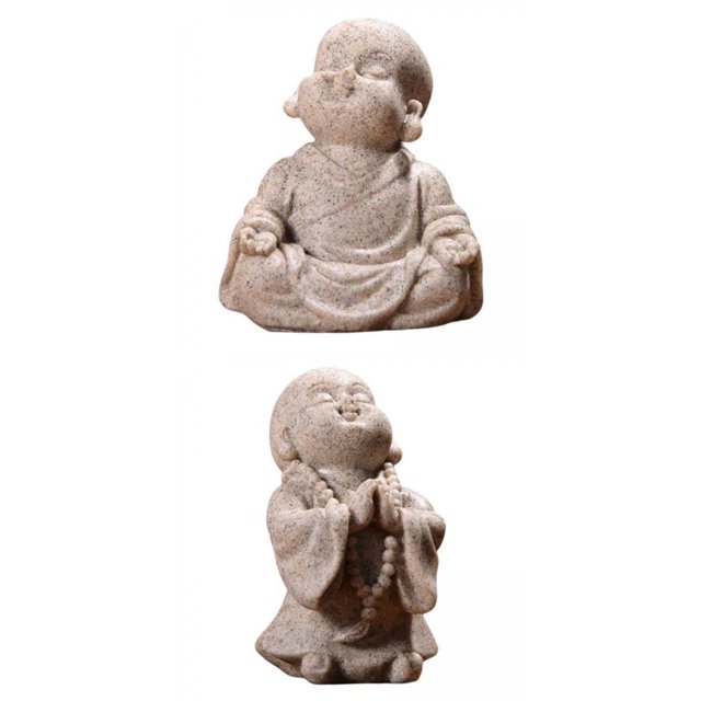 de 2 Estatuas de Buda Showpiece Backflow Classic Pulgadas Manualidades para Oficina Sunnimix Estatua de Buda