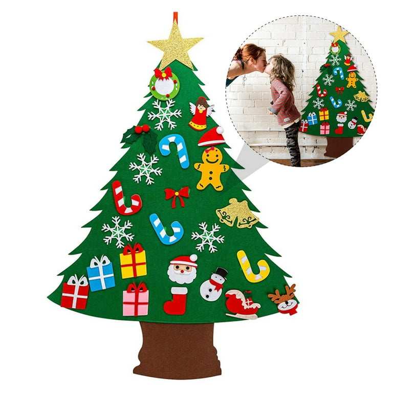 NUOLUX Christmas Tree DIY Non-woven Fabric Products Mini Christmas Material  Package Kits Xmas Tree Decor (Green)