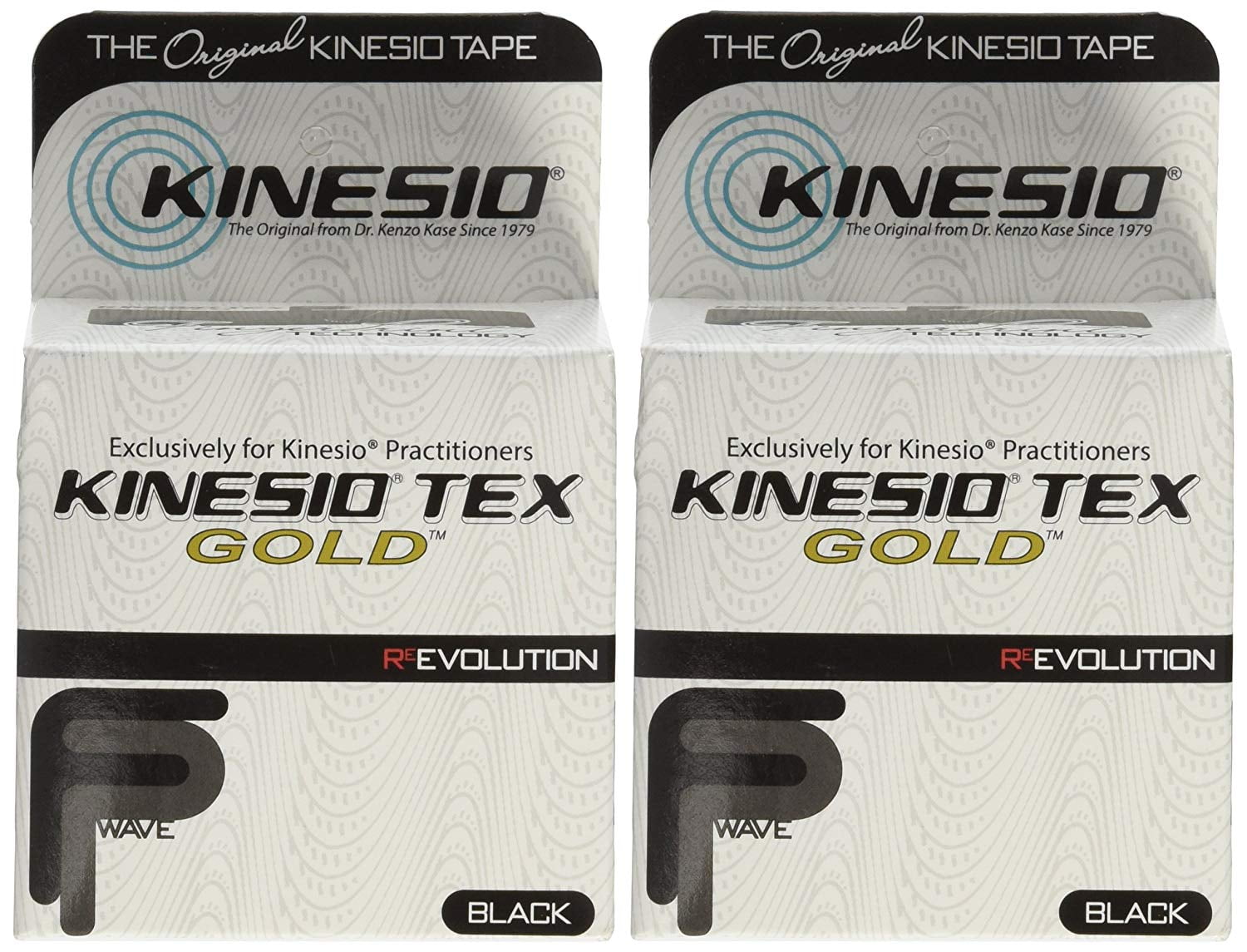 Kinesio Tex Gold FP Tape TWO Rolls 2' x 16.4' Black