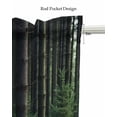thumbnail image 5 of Summer Forest Linen Curtain Valance for Bedroom/Bathroom/Kitchen/Office/Living/Dining Room Windows,Nature Green Tree Modern Landscape Watercolor Pocket Topper Drapes Decorative Cafe Drapery 54x18, 5 of 6