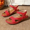 thumbnail image 5 of CHGBMOK Womens Sandals Leather with Adjustable Buckle & Ankle Straps Comfy Wedge Heel for Summer Casual Wear,Sizes 36-43, 5 of 9