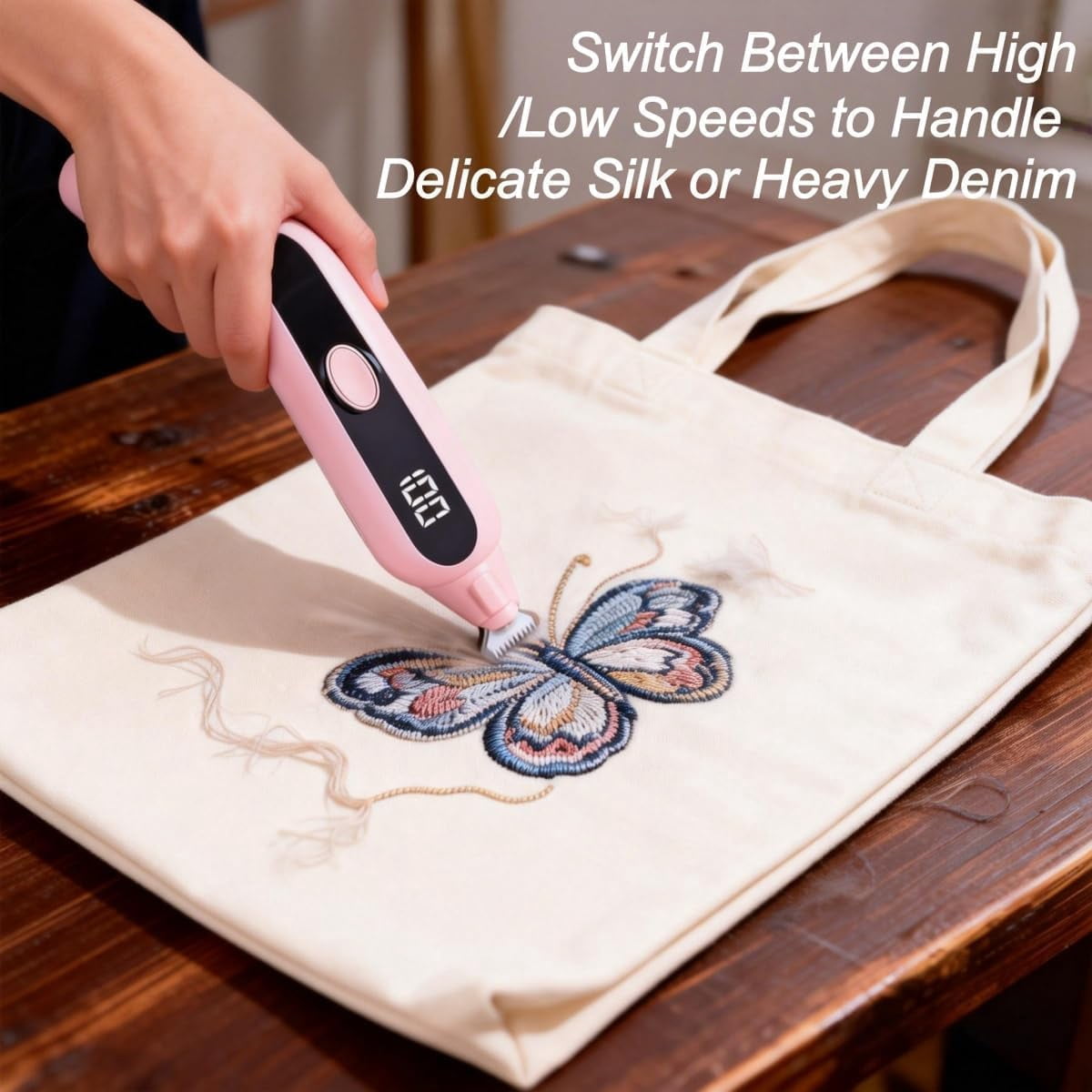 Electric Seam Ripper Rechargeable Stitch Remover Tool for Embroidery Sewing Quilting AlterationsPink