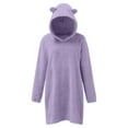 thumbnail image 4 of Xudanell Women Plush Sweatshirts Warm Fleece Hoodies Soft Winter Sweaters for Women Cozy at Home Purple XL, 4 of 5