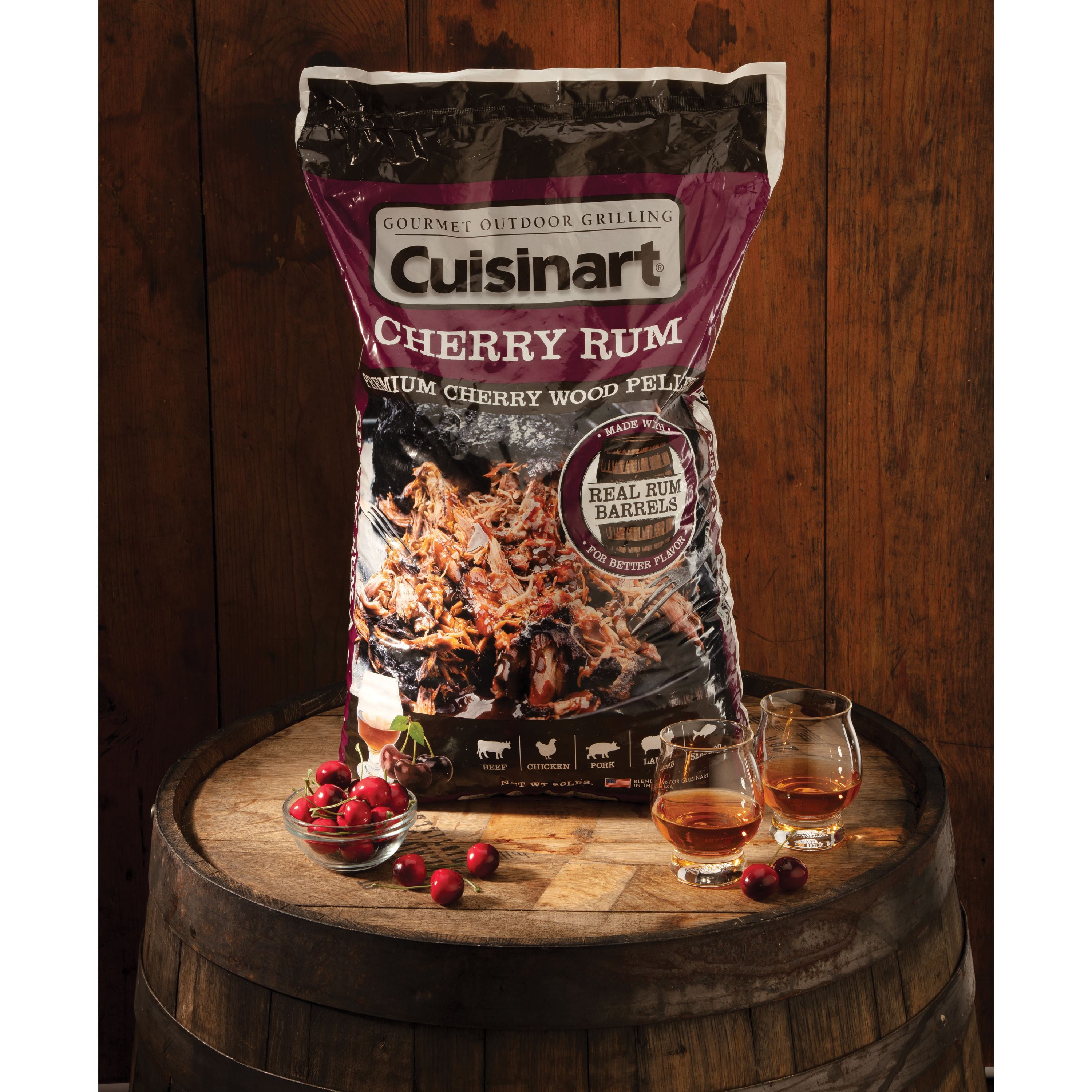 Cuisinart Premium Cherry Rum BBQ Smoking Pellets - 20 lb Bag