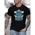 thumbnail image 1 of Camiseta estampada "Papá orgulloso de una hija increíble" para hombre: tejido de punto de algodón, cuello redondo informal con ligero estiramiento, corte regular de verano, camisetas informales., 1 of 9