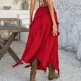 thumbnail image 5 of 2025 Spring And Summer Leisure Holiday Wind Solid Color Lace Lace Up Waist Mid Length Skirt Woman Skirt Cover up Pencil Skirt for Women Shorts to Wear under Skirts Silk Skirts for Women Trailer, 5 of 5