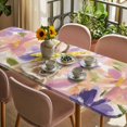thumbnail image 3 of Easter Bunny Table Cloths for 8 Foot Rectangle Tables, Spring Purple Flowers Scarf Rabbit Pastoral Patio Waterproof Elastic Fitted Tablecloths, Washable Rectangular Table Cover for Camping, 3 of 8