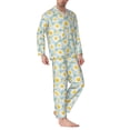 thumbnail image 2 of Naloa Daisies Flowers Men’s Pajamas Set - Long Sleeve Button Down Sleep Shirt and Pajama Bottoms Sleepwear Set-XX-Large, 2 of 7