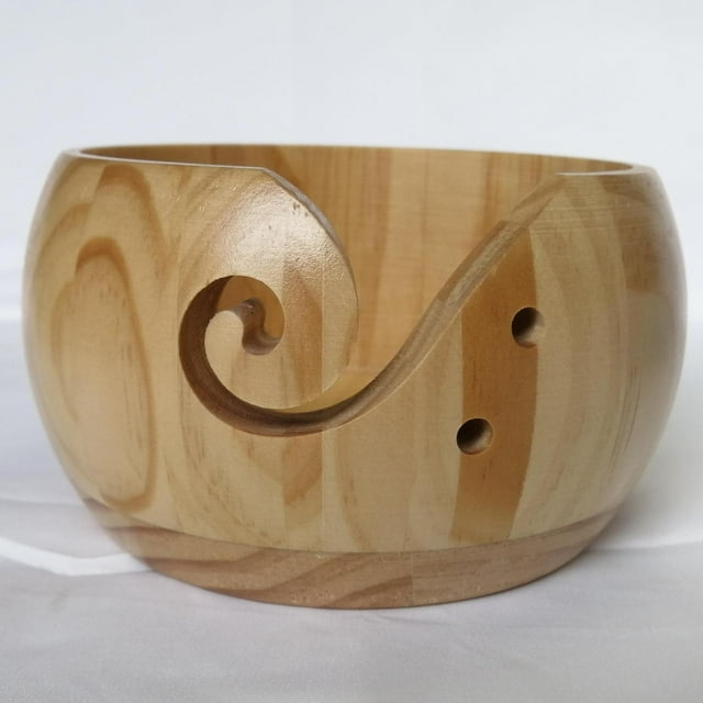 Tazón de antideslizante perfecl Crochet herramientas de almacenamiento organizador suave remolino madera