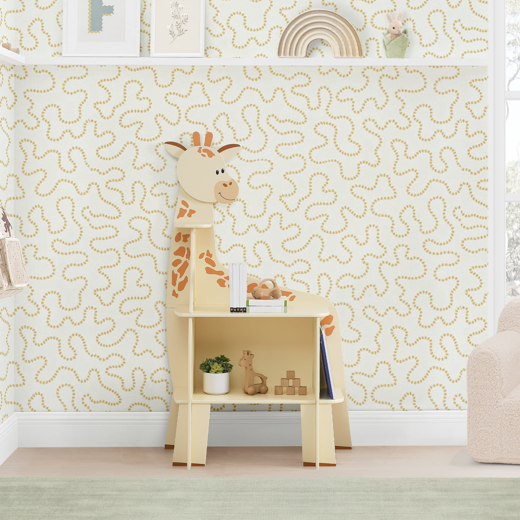 Delta Children Giraffe Bookcase - Greenguard Gold Certified, Yellow