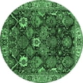 thumbnail image 1 of Ahgly Company Indoor Round Oriental Emerald Green Traditional Area Rugs, 7' Round, 1 of 4