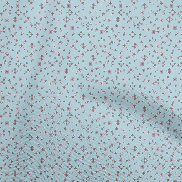 oneOone Polyester Spandex Light Blue Fabric Geometric Craft Projects Decor Fabric Printed By The Yard 56 Inch Wide