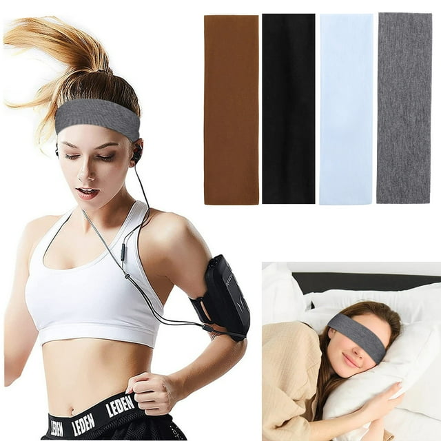 Fiudx Diadema Elástica de Algodón, Banda Deportiva Antideslizante, Absorbe El Sudor, Diseño Ligero y Suave, Ideal para Gimnasio, Running y Yoga, Ideal para Hombres y Mujeres, Tamaño 22 X 6 Cm, Lavabl