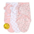 The Peanutshell Newborn Swaddles for Baby Girls, 3 Pack Set, Pink