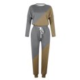 thumbnail image 5 of Scyoekwg Womens Athletic Sets Color Block Crewneck Long Sleeve Sweatshirts Drawstring Jogger Pants Workout Outfits Casual Fashion Loose Fall Outfits Outfits (Gray,S), 5 of 5