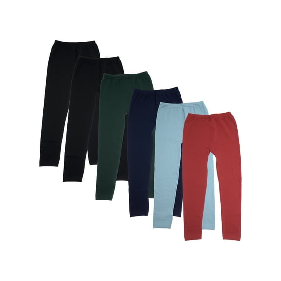 Maria Rosa Girls' Fleece-Lined Leggings (6-Pack)