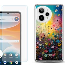 Phone Case for Cricket Icon Pro 2026, with Screen Protector, by OneToughShield - Flower Field
