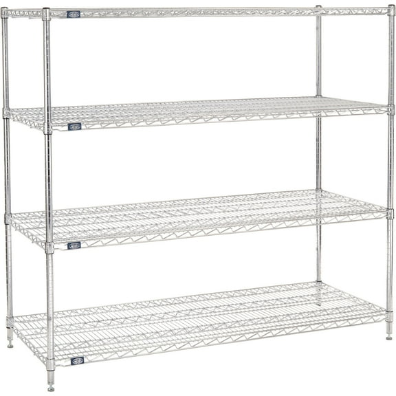 Nexel 24725C Nexel Chrome Wire Shelving, 72"W X 24"D x 54"H