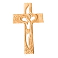 thumbnail image 1 of Cruz de madera tallada sagrada con corazones huecos entrelazados Cruz de mesa para sobremesa Blanco estándar, 1 of 9