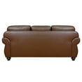 thumbnail image 6 of Leather Sofa 3 Seater, Wide Top Grain Leather Couch, Rolled Arm Sofa, Nailhead Trim, Chestnut Brown, 6 of 8