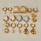 thumbnail image 3 of Stainless Steel Pearl Earrings for Women Light Luxury Geometric Fashion Jewelry Electroplated Elegant Design, 3 of 4