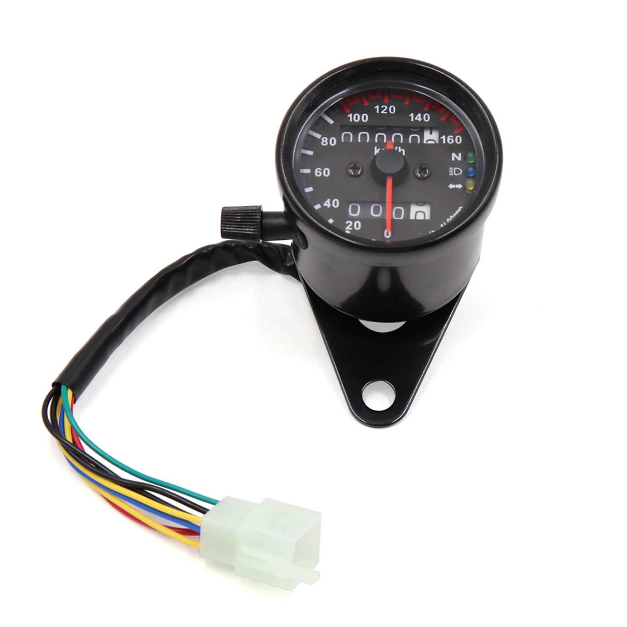 DC 12V Motorbike Dual Color LED Backlight Odometer Speedometer Gauge 