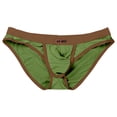 thumbnail image 3 of KHONTS Men's Soft Underwear Low Rise Brief Underpants U Convex Pouch Space Module Funny Lingerie Army Green XL, 3 of 5
