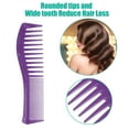 thumbnail image 3 of Unique Bargains 2 Pcs Anti Static Hair Comb Wide Tooth for Thick Curly Hair Hair Care Detangling Comb Purple, 3 of 7