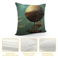 thumbnail image 4 of JRXY  Fantasy Throw Pillow Cushion Cover, Surreal Sky Scenery Steampunk Airship Sci Fi Stardust Space Image, Decorative Square Accent Pillow Case, , Teal and Brown White, 4 of 5
