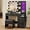 Black, variant on FANRAL Vanity Desk with Mirror and Lights,Makeup Vanity with 5 Drawer & LED Glass Cabinet,3 Light Mode and Brightness Adjusted,Vanities Mirror with Light Desk and Chair,White Vanity