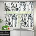 thumbnail image 3 of Ink Black Spot Kitchen Curtains Sets with Valance and Tier Sets Valance and Tiers Kitchen Window Decor Light Filtering Energy Efficient Curtain Set for Small Window, 3 of 5