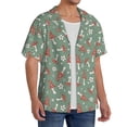 thumbnail image 2 of Balery Retro Hippie Groovy Mushroom Camisa Casual de Manga Corta con Botones para Hombre, Texturizada, Estilo Cubano, para Playa, Verano-Small, 2 of 5