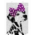 thumbnail image 2 of Fab Funky 20x24 Black Ornate Wood Framed with Double Matting Museum Art Print Titled - Dalmatian with Purple Bow on Head, 2 of 4