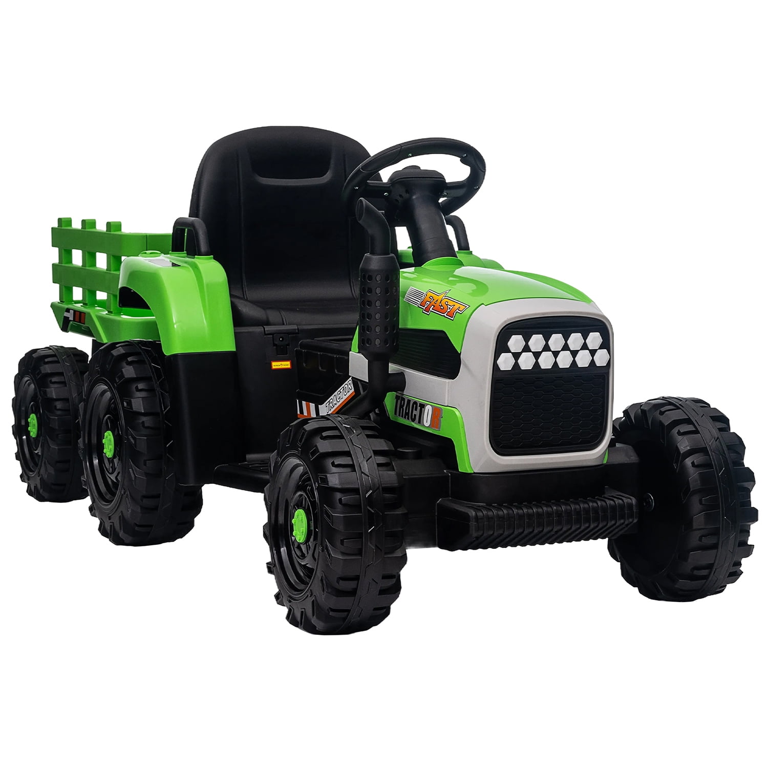 CIPACHO 12V Battery-Powered Tractor Toy with Trailer, Ground Loader Ride On for Kids with 3-Gear-Shift, Green CIPACHO 12V Battery-Powered Tractor Toy with Trailer, Ground Loader Ride On for Kids with 3-Gear-Shift, Green