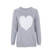 thumbnail image 3 of Jersey de punto para mujer Top de punto con patrón de corazón de manga larga XBTCLXEBCO Gris, Chico, 3 of 6