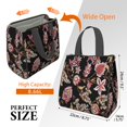 thumbnail image 3 of Pioneer Flower Floral Print Pattern Insulated Lunch Bag for Women & Adults,Large Portable Soft Cooler Lunch Bag,Thermal Food Storage Tote with Pearl Cotton,8.66L,8.75x5.75x9.5 Inch, 3 of 6