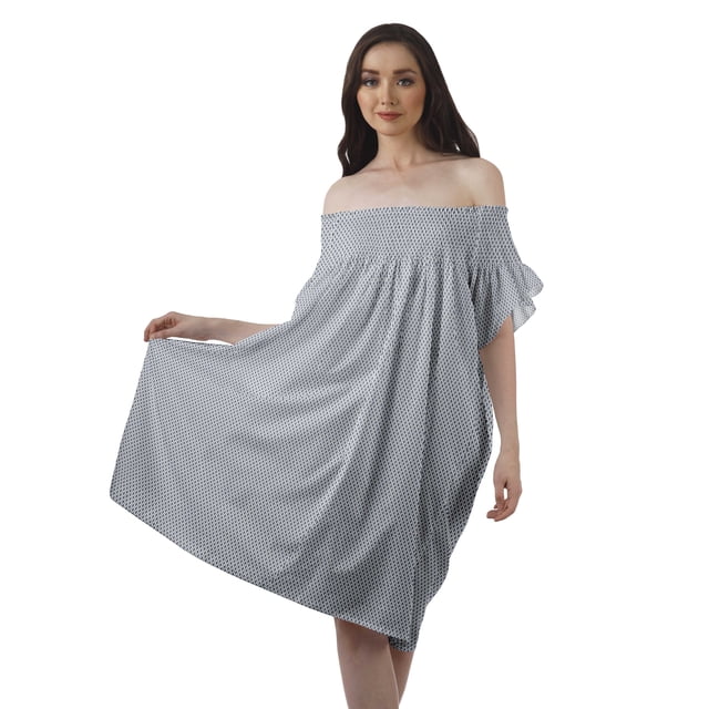 Moomaya Tunique en Poly-Crêpe Imprimée Grande Taille Robes pour Femmes Sans Manches Haut pour Dames
