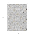 thumbnail image 3 of 5' X 8' Silver Gray And Gold Floral Washable Indoor Outdoor Area Rug, 3 of 5