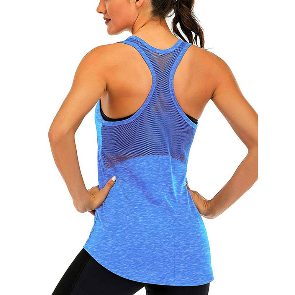 MAWCLOS MAWCLOS Women Lady Mesh Yoga Sports Tunic Tops