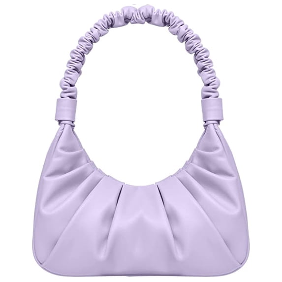 Soft leather women's underarm bag women's cloud pleated bag