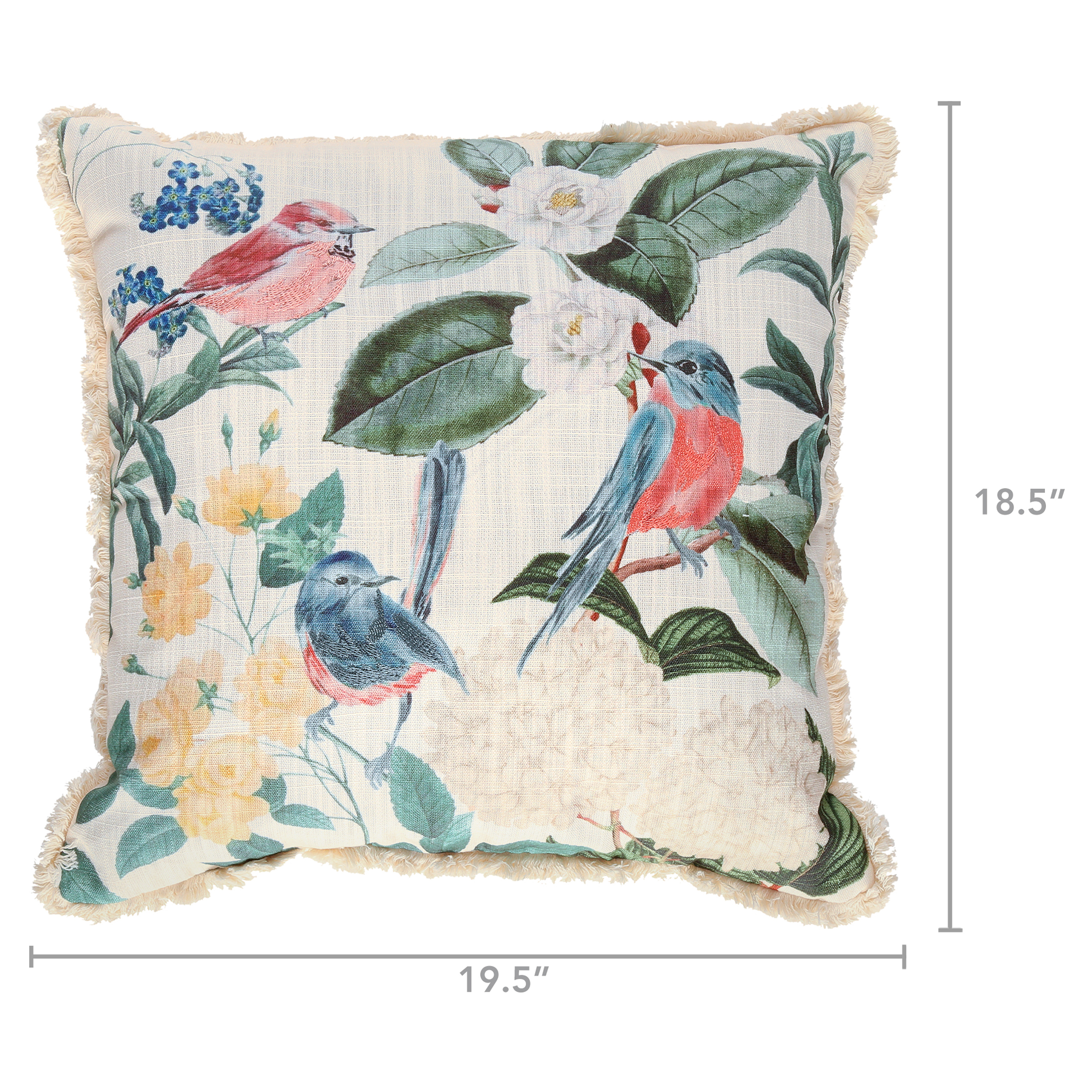 Mainstays Embroidered Bird Floral Throw Pillow, 18x18 photo 8