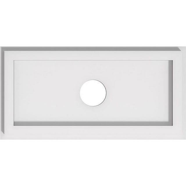 Ekena Millwork CMP14X7RE-02000 2 in. ID x 4.75 in. Rectangle Architectural Grade Médaillon de Plafond Contemporain PVC