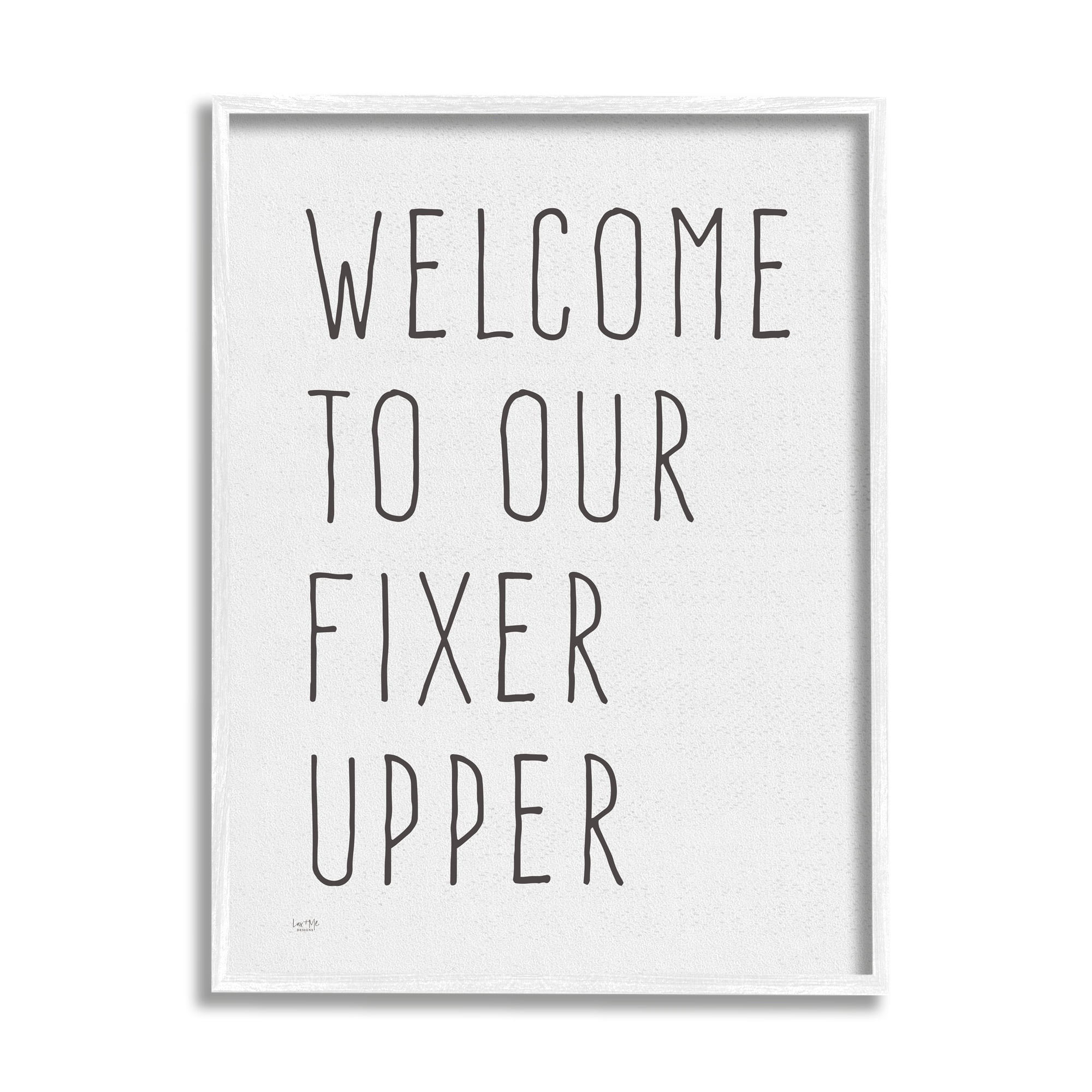 Stupell Industries Fixer Upper Home Welcome Sign Casual Typography Graphic Art White Framed Art Print Wall Art, Design by Lux + Me Designs