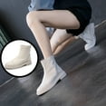 thumbnail image 2 of Lovskoo 2024 Ankle Boots for Women Round Toe Platform Slip On Fall Heeled Short Boots Shoes Beige, 2 of 8