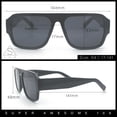 thumbnail image 3 of Mens Luxe Flat Top Rectangular Racer Plastic Fashion Sunglasses [Navy - Gold Mirror], 3 of 8